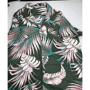 Mens 3XL Tall Hawaiian Shirt Rayon Tropical Aloha Palm Print Big Tall KS Island